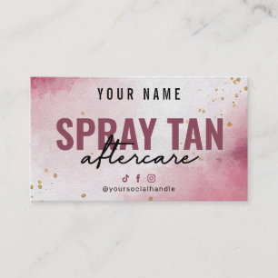 Waterverf Modern Spray Tan Aftercare Card Visitekaartje