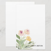 Waterverf Modern Springtime Floral Greenery Briefpapier (Voorkant / Achterkant)