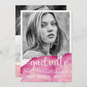 Waterverf Modern Stijlvol Afstuderen van de Foto v Kaart (Voorkant / Achterkant)