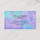 Waterverf Modern Trendy Paars Blue Visitekaartje (Achterkant)