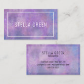 Waterverf Modern Trendy Paarse Roze Visitekaartje (Voorkant / Achterkant)