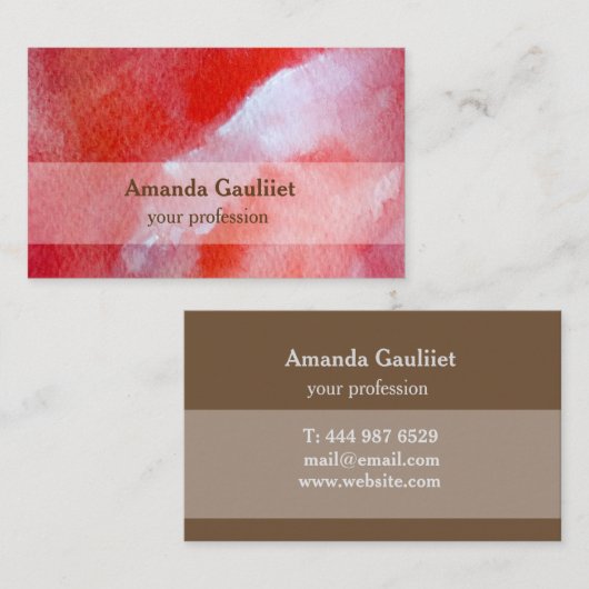 Waterverf Modern Visitekaartje (Voorkant / Achterkant)