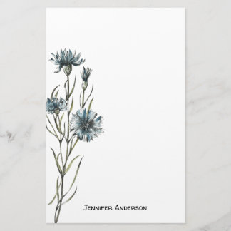 Waterverf Modern Wilde Bloem Groene Beplanting Briefpapier