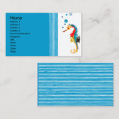 Waterverf Modern Zee Horse Blowing Bubbles Visitekaartje (Voorkant / Achterkant)