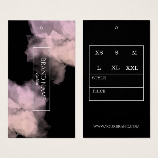 Waterverf Modern Zwart Hang label Visitekaartje (Voorkant /achterkant)