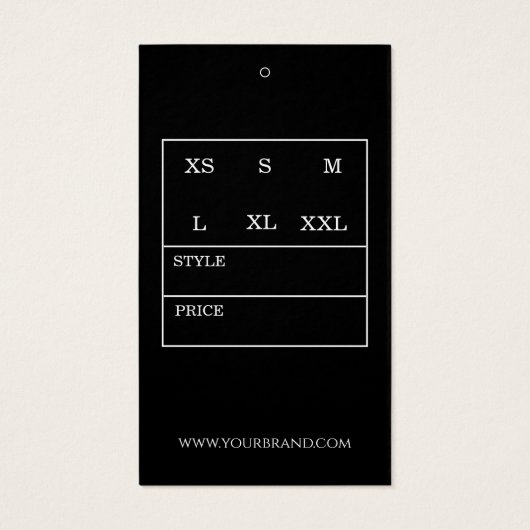 Waterverf Modern Zwart Hang label Visitekaartje (Achterkant)