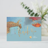 Waterverf Moderne Abstracte Mitzvah DANK U Bedankkaart (Staand voorkant)