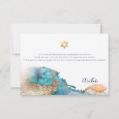 Waterverf Moderne Abstracte Mitzvah DANK U Bedankkaart (Achterkant)