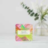 Waterverf Moderne Abstracte verf artistieke lijnen Vierkante Visitekaartje (Staand voorkant)