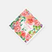 Waterverf Moderne Bloemen Heldere Kleurrijke Bruid Servet (Hoek)