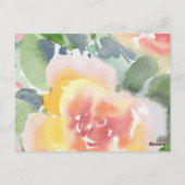 Waterverf moderne bloemetjes briefkaart (Achterkant)