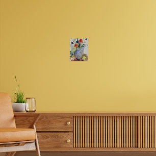 Waterverf moderne bloemetjes poster