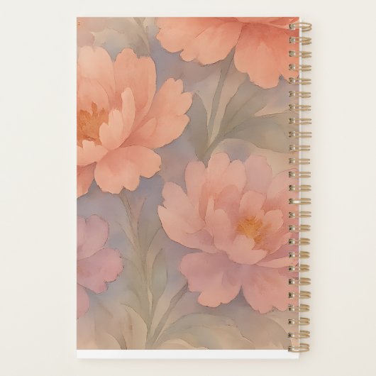 Waterverf Moderne Bloemkunst Dromerige Vlinder Planner (Achterkant)