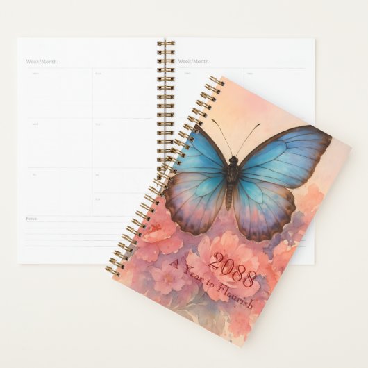 Waterverf Moderne Bloemkunst Dromerige Vlinder Planner (Display)