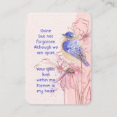 Waterverf moderne Bluebird Garden Remembrance Visitekaartje (Voorkant)