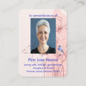 Waterverf moderne Bluebird Garden Remembrance Visitekaartje (Achterkant)