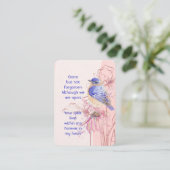 Waterverf moderne Bluebird Garden Remembrance Visitekaartje (Staand voorkant)