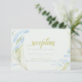 Waterverf moderne Boho Leafy Branches receptie Kaart (Staand voorkant)