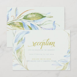 Waterverf moderne Boho Leafy Branches receptie Kaart