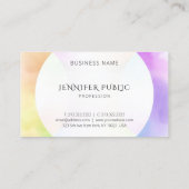 Waterverf Moderne eenvoudige ontwerpelegante Sjabl Visitekaartje (Achterkant)