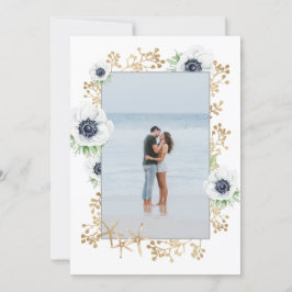 Waterverf Moderne elegante anenaalbloem Foto Save The Date