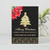 WATERVERF MODERNE ELEGANTE POINSETTIA BOOM FEESTDAGENKAART (Staand voorkant)