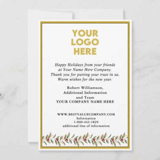 WATERVERF MODERNE ELEGANTE POINSETTIA BOOM FEESTDAGENKAART (Achterkant)