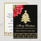 WATERVERF MODERNE ELEGANTE POINSETTIA BOOM FEESTDAGENKAART (Voorkant / Achterkant)