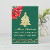 WATERVERF MODERNE ELEGANTE POINSETTIA BOOM FEESTDAGENKAART (Staand voorkant)