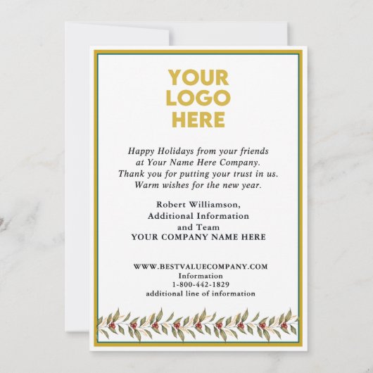 WATERVERF MODERNE ELEGANTE POINSETTIA BOOM FEESTDAGENKAART (Achterkant)