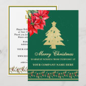 WATERVERF MODERNE ELEGANTE POINSETTIA BOOM FEESTDAGENKAART (Voorkant / Achterkant)