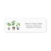 Waterverf Moderne Elegante Retouradres Etiket (Voorkant)