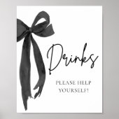 Waterverf Moderne Elegante Zwarte Boog Drinken Tek Poster (Voorkant)