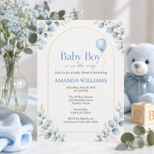 Waterverf moderne eucalyptus baby shower
