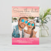 Waterverf Moderne fotobruiloft bespaart datum Save The Date (Staand voorkant)