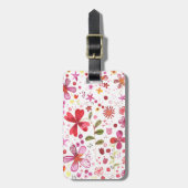 Waterverf Moderne Gepersonaliseerde Wilde Bloem Bagagelabel (Voorkant verticaal)
