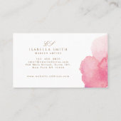 Waterverf moderne Girly Logo Visitekaartje (Achterkant)