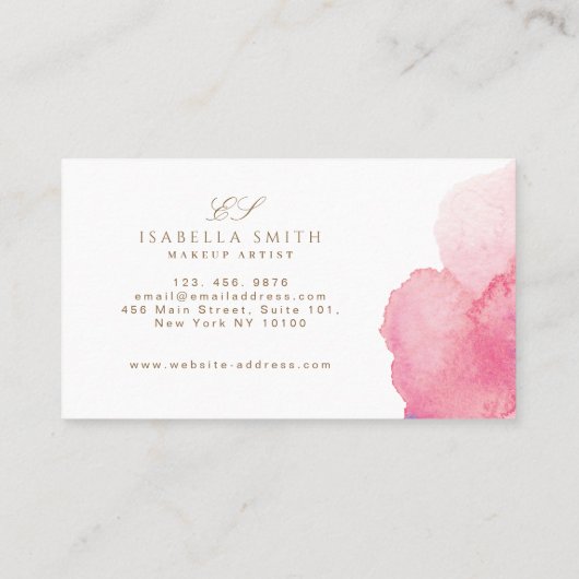 Waterverf moderne Girly Logo Visitekaartje (Achterkant)