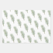 Waterverf Moderne Groene Pijn Kerstboom Inpakpapier Vel (Voorkant 3)