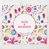 Waterverf Moderne Hedgerow Flowers Likeurfles Etiket (Enkel label)