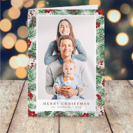 Waterverf Moderne kerstavond Botanische chemicalië Feestdagen Kaart