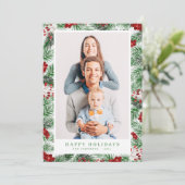 Waterverf Moderne kerstavond Botanische chemicalië Feestdagenkaart (Staand voorkant)