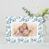 Waterverf moderne marine foto feestdagenkaart (Staand voorkant)