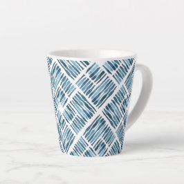 Waterverf Moderne marine gestreept diagonaal patro Latte Mok