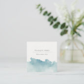 Waterverf Moderne Minimalistische Aqua Spa Vierkante Visitekaartje (Staand voorkant)