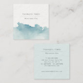 Waterverf Moderne Minimalistische Aqua Spa Vierkante Visitekaartje (Voorkant / Achterkant)