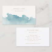 Waterverf Moderne Minimalistische Aqua Spa Visitekaartje (Voorkant / Achterkant)