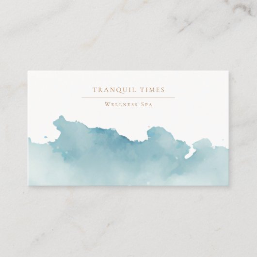 Waterverf Moderne Minimalistische Aqua Spa Visitekaartje (Voorkant)