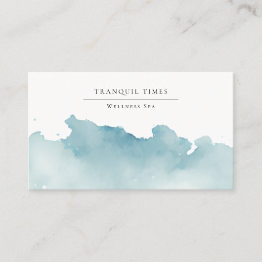 Waterverf Moderne Minimalistische Aqua Spa Visitekaartje (Voorkant)