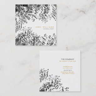 Waterverf Moderne Natuur Verven zwart-wit Vierkante Visitekaartje